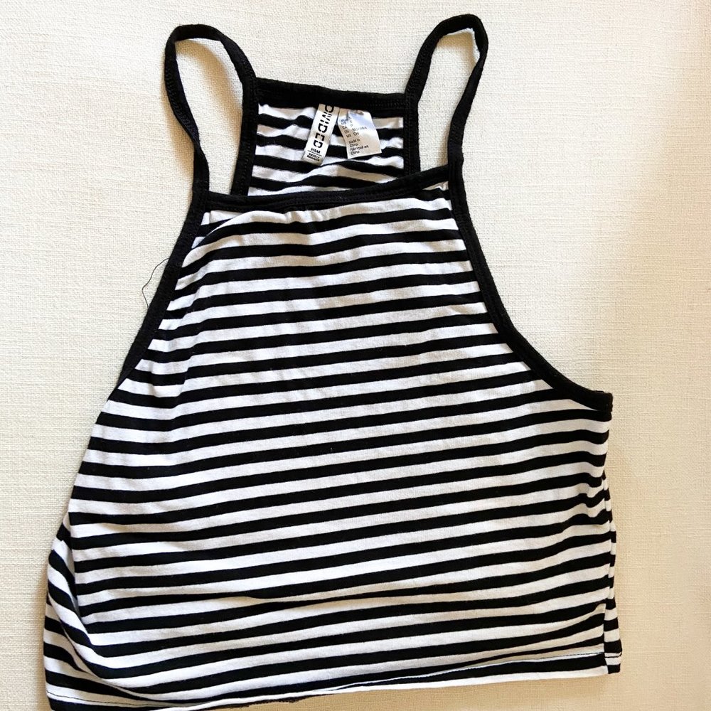 H&M Striped Crop Top